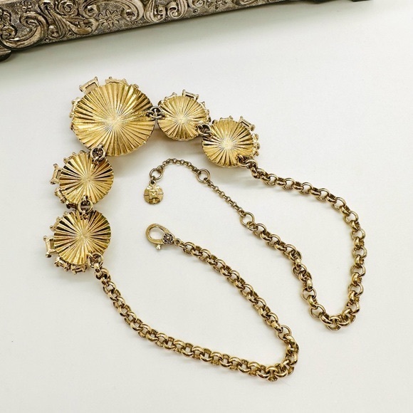 🔥 Vintage Monet Topaz Crystal Deco Necklace - Picture 7 of 17